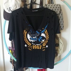 Distressed Choker Top